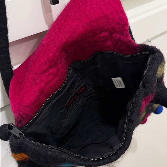 Vintage 90s funky rising tide 100% wool shoulder bag - Picture 6 of 6